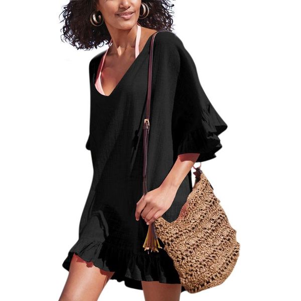 bikinis cover up dress solid ups white beach woman v neck long sleeve cover-ups bathing suit women women's swimwear, White;black
bikinis cover up dress solid ups white beach woman v neck long sleeve cover-ups bathing suit women women's swimwear, White;black