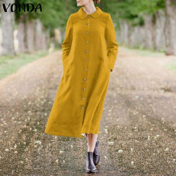 plus size party dress women elegant long sleeve loose button up lapel mid-calf length sundress vonda bohemian vestidos casual dresses, Black;gray
plus size party dress women elegant long sleeve loose button up lapel mid-calf length sundress vonda bohemian vestidos casual dresses, Black;gray