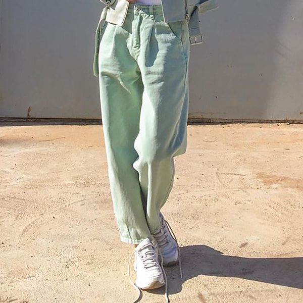 women's jeans women streetwear pleated green khaki high waist loose slouchy pockets boyfriend pants casual ladies denim trousers, Blue
women's jeans women streetwear pleated green khaki high waist loose slouchy pockets boyfriend pants casual ladies denim trousers, Blue