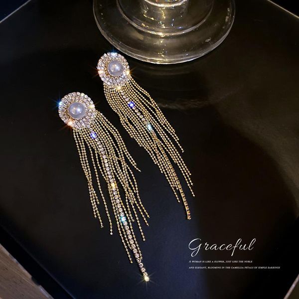 dangle & chandelier fashion european party girls pearl statement earrings women entry lux rhinestone long tassel for jewelry by-145, Silver
dangle & chandelier fashion european party girls pearl statement earrings women entry lux rhinestone long tassel for jewelry by-145, Silver