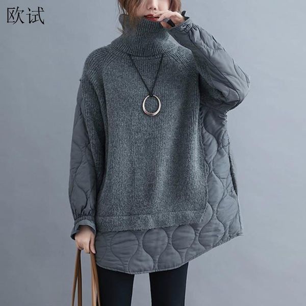 plus size turtleneck knitted sweater women wool warm patchwork winter sweaters oversized ladies pullovers sueter 2021 women's, White;black
plus size turtleneck knitted sweater women wool warm patchwork winter sweaters oversized ladies pullovers sueter 2021 women's, White;black