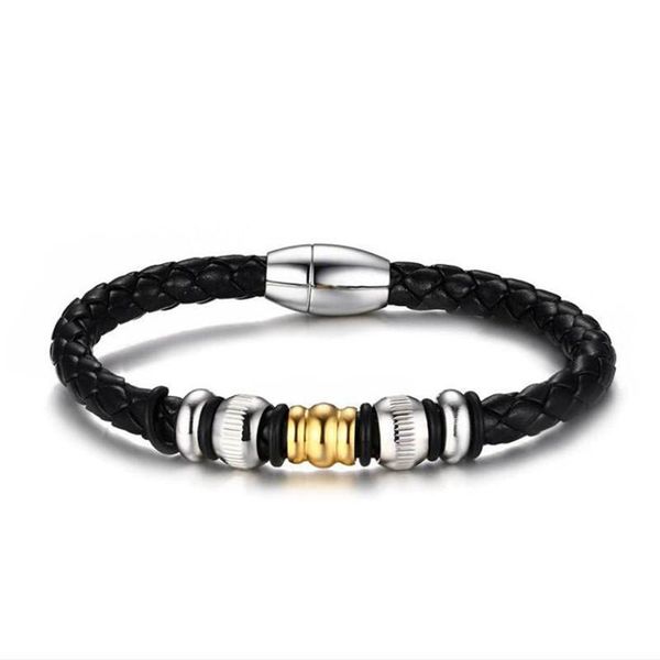 stainless steel magnetic buckle pu leather bracelet for men ornaments decoration woven rope jewelry gift bangle, Black
stainless steel magnetic buckle pu leather bracelet for men ornaments decoration woven rope jewelry gift bangle, Black