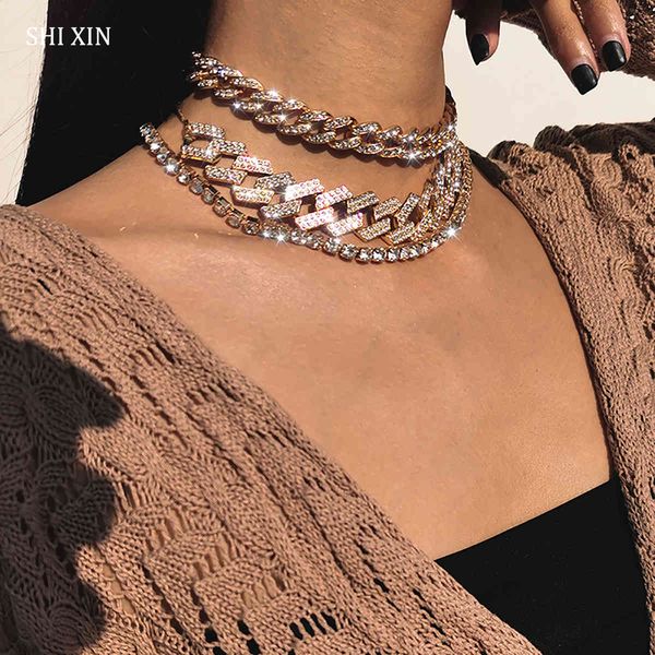 shixin layered hip hop iced out paved rhinestones chain necklace set statement miami curb cuban chain choker necklaces for women x0509, Black
shixin layered hip hop iced out paved rhinestones chain necklace set statement miami curb cuban chain choker necklaces for women x0509, Black