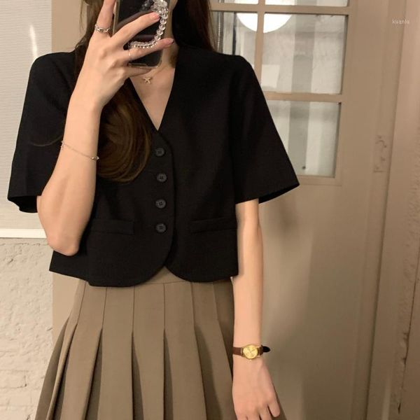 women's suits & blazers black suit temperament short sleeve coat korean version vertical loose chiffon small summer, White;black
women's suits & blazers black suit temperament short sleeve coat korean version vertical loose chiffon small summer, White;black