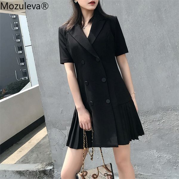 's moluleva summer women double high waist breasted vintage plissado elegant office mini blazer dress femme, Black;gray
's moluleva summer women double high waist breasted vintage plissado elegant office mini blazer dress femme, Black;gray