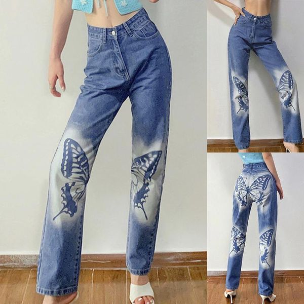 women's jeans fashion autumn high waist flower print pocket elastic baggy trousers streetwear wide leg slim denim pants#8, Blue
women's jeans fashion autumn high waist flower print pocket elastic baggy trousers streetwear wide leg slim denim pants#8, Blue