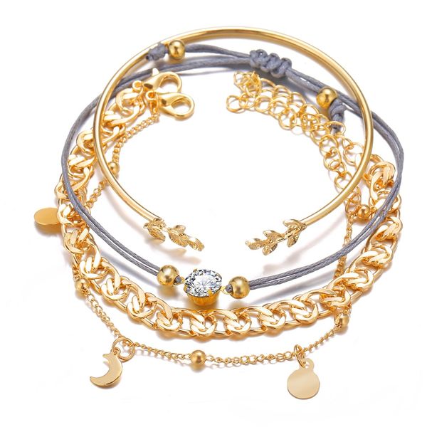 bohemian simple gold color metal link bracelet set for women punk vintage bracelets bangles jewelry gift, Black
bohemian simple gold color metal link bracelet set for women punk vintage bracelets bangles jewelry gift, Black