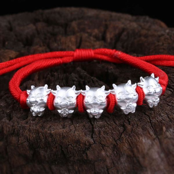 ,bracelet 3d hard silver pure hand knitted full red rope bracelet for the year of ox, Golden;silver
,bracelet 3d hard silver pure hand knitted full red rope bracelet for the year of ox, Golden;silver