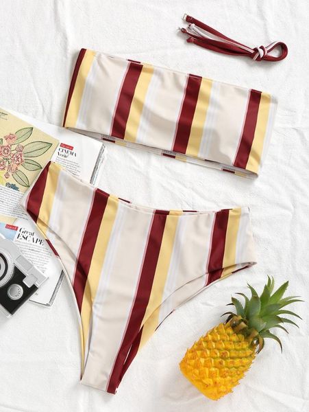 women's swimwear multicolo striped two-piece swimsuit 2021 small fresh bikini set tube split nylon double sided, White;black
women's swimwear multicolo striped two-piece swimsuit 2021 small fresh bikini set tube split nylon double sided, White;black