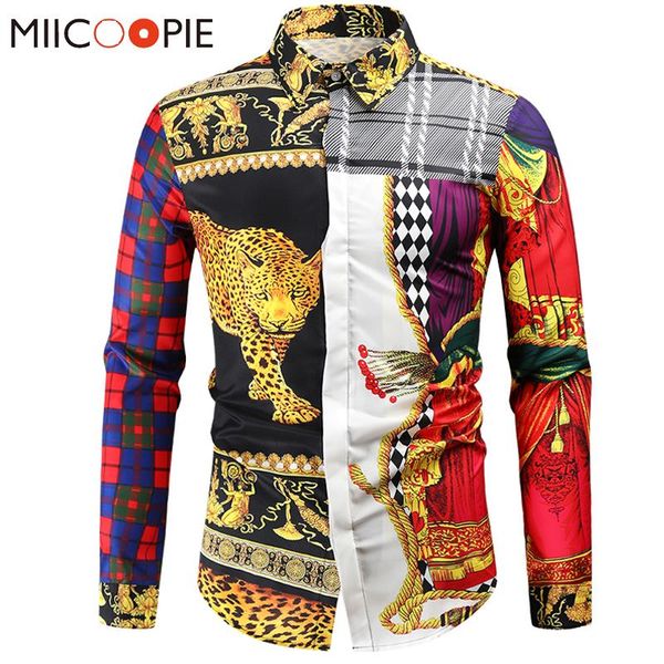 men's casual shirts baroque luxury mens dress shirt 2021 fashion leopard floral printed plaid social masculina vintage party streetwear, White;black
men's casual shirts baroque luxury mens dress shirt 2021 fashion leopard floral printed plaid social masculina vintage party streetwear, White;black