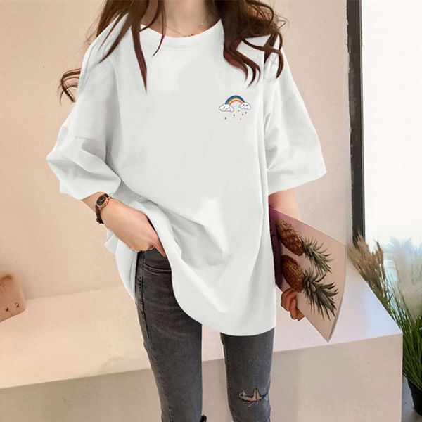 women's t-shirt short loose summer wear 2021 korean ins fashion mid long harajuku bf student half sleeve z3si, White
women's t-shirt short loose summer wear 2021 korean ins fashion mid long harajuku bf student half sleeve z3si, White