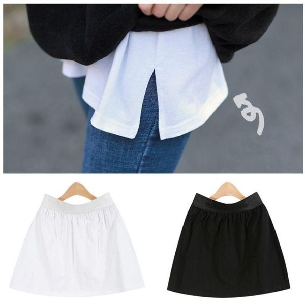 skirts women cotton skirt hoodie extender a-line half extended shirt, Black