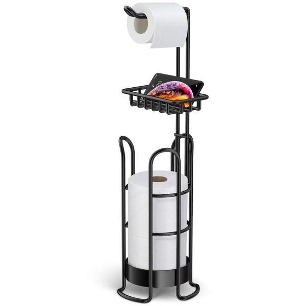 toilet paper holders holder standing towel roll tissue shelf rack bathroom kitchen storage organizer (black)
toilet paper holders holder standing towel roll tissue shelf rack bathroom kitchen storage organizer (black)