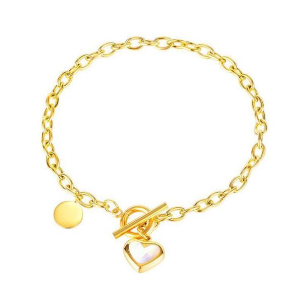 link, chain stainless steel gold minimalism heart ladies round tag bracelet bangle jewelry gift for him, Black
link, chain stainless steel gold minimalism heart ladies round tag bracelet bangle jewelry gift for him, Black
