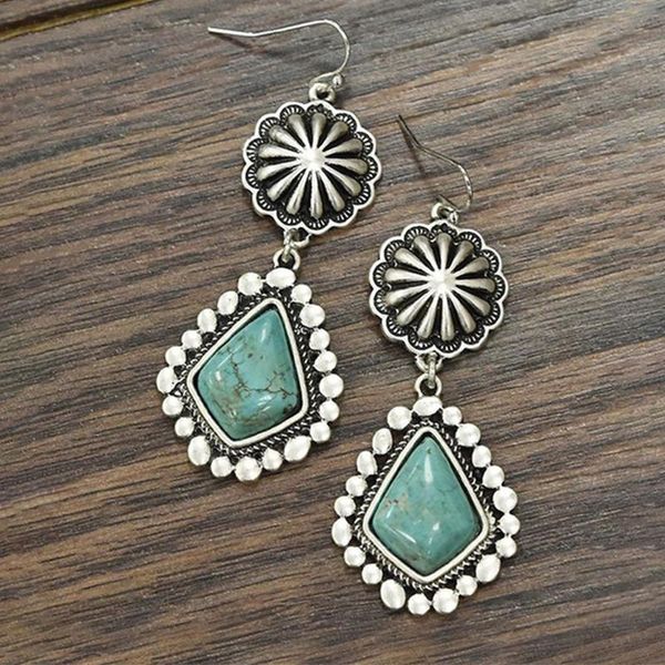 dangle & chandelier turquoises earrings vintage bohemia natural stone ethnictribal blossom flower hook earring jewelry drop, Silver
dangle & chandelier turquoises earrings vintage bohemia natural stone ethnictribal blossom flower hook earring jewelry drop, Silver