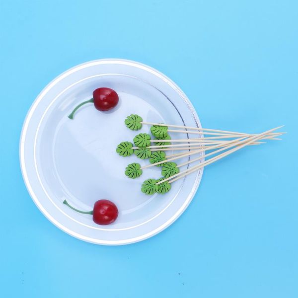 forks 100pcs disposable wooden toothpicks for pick fruit cocktail party supplies (green leaves)
forks 100pcs disposable wooden toothpicks for pick fruit cocktail party supplies (green leaves)
