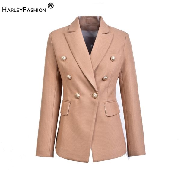 harleyfashion european casual slim fitness metal gold button jacket white black khaki colors female blazer 211019
harleyfashion european casual slim fitness metal gold button jacket white black khaki colors female blazer 211019