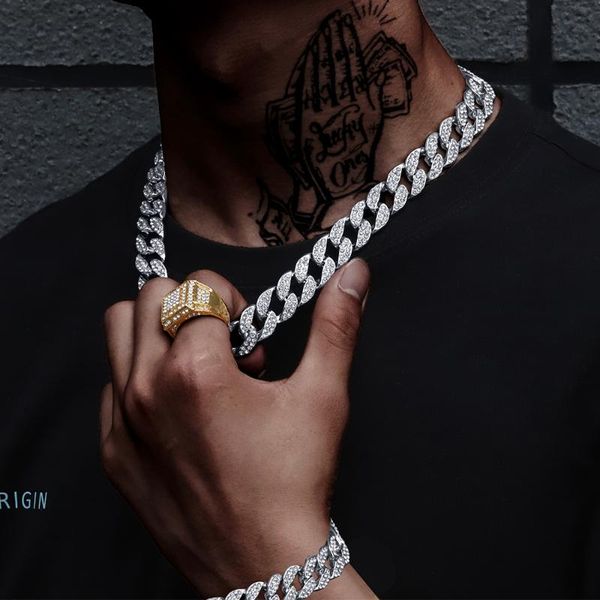 chains men cuban link chain jewelry set miami iced out bracelet necklace sets for women hip hop gold color, Silver
chains men cuban link chain jewelry set miami iced out bracelet necklace sets for women hip hop gold color, Silver