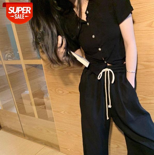 single-breasted design knit retro small port style button short-sleeved t-shirt, female summer sweater #zq6n, Black
single-breasted design knit retro small port style button short-sleeved t-shirt, female summer sweater #zq6n, Black