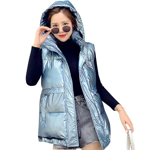 women's vests 2021 fashion cotton-down vest women sleeveless coats female hooded casual warm windproof jacket waistcoat, Black;white
women's vests 2021 fashion cotton-down vest women sleeveless coats female hooded casual warm windproof jacket waistcoat, Black;white