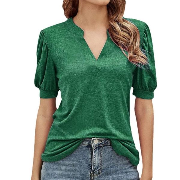 women's 2021 fashion summer t shirt ladies v neck solid color loose short sleeve pile jacket female simple chemise t-shirt, White
women's 2021 fashion summer t shirt ladies v neck solid color loose short sleeve pile jacket female simple chemise t-shirt, White