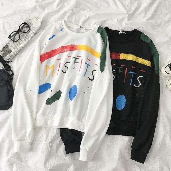 hoodies autumn casual oversize sweatshirt women long sleeve o -neck letters print cotton pullover female white black fashion 
hoodies autumn casual oversize sweatshirt women long sleeve o -neck letters print cotton pullover female white black fashion