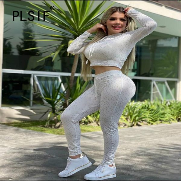 two piece dress 2021 polka dot printed sport wind round neck long sleeve crop and tight pants 2 set casual lady fashion, White
two piece dress 2021 polka dot printed sport wind round neck long sleeve crop and tight pants 2 set casual lady fashion, White