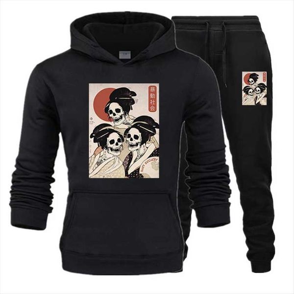 riot society print sets mens tracksuit sportswear hoodie streetwear pullover casual drop hoodies pant men clothes, Gray 
riot society print sets mens tracksuit sportswear hoodie streetwear pullover casual drop hoodies pant men clothes, Gray