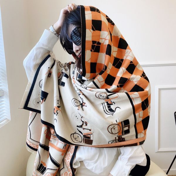 womens scarf winter all-matching new double-sided dual-use scarf fashion korean style thick warm carriage shawl, Blue;gray
womens scarf winter all-matching new double-sided dual-use scarf fashion korean style thick warm carriage shawl, Blue;gray