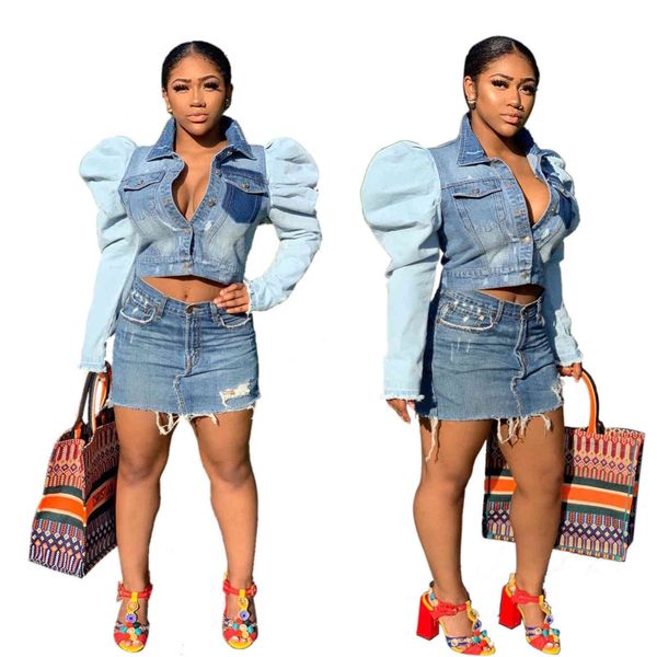 women light blue denim jackets design patchwork ruffls y long sleeves turn down neck buttons fashionable coats pockets, Black;brown
women light blue denim jackets design patchwork ruffls y long sleeves turn down neck buttons fashionable coats pockets, Black;brown