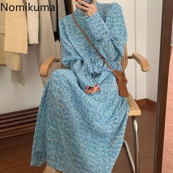 nomikuma korean chic puff sleeve dresses floral printed ruffle patchwork slim waist maxi dress women elegant vintage vestidos casual, Black;gray
nomikuma korean chic puff sleeve dresses floral printed ruffle patchwork slim waist maxi dress women elegant vintage vestidos casual, Black;gray