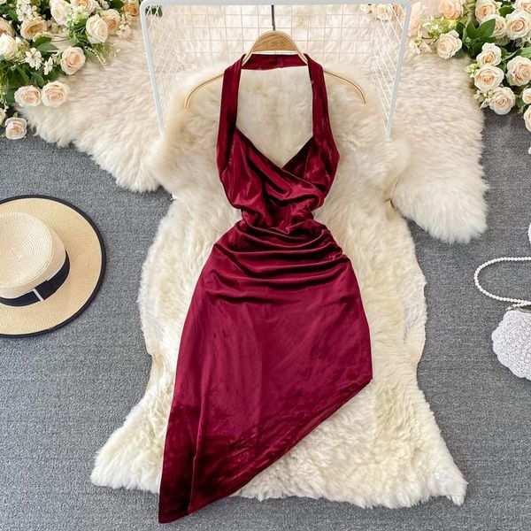 casual dresses girl halter neck irregular dress women sleeveless slim lady high waist thin v-neck evening party club velvet, Black;gray
casual dresses girl halter neck irregular dress women sleeveless slim lady high waist thin v-neck evening party club velvet, Black;gray