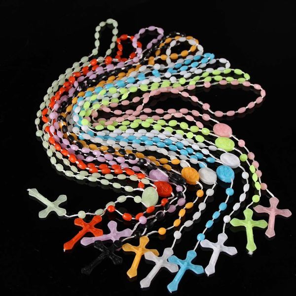 plastic connection luminous rosary beaded necklace cross pendant jesus catholic religious sweater chain men's and women's jewelry, Silver
plastic connection luminous rosary beaded necklace cross pendant jesus catholic religious sweater chain men's and women's jewelry, Silver