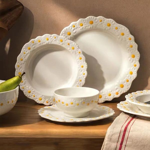 dishes & plates daisy ceramic plate dinner household rice soup bowl meal bakeware kitchen embossed decorative container tableware
dishes & plates daisy ceramic plate dinner household rice soup bowl meal bakeware kitchen embossed decorative container tableware