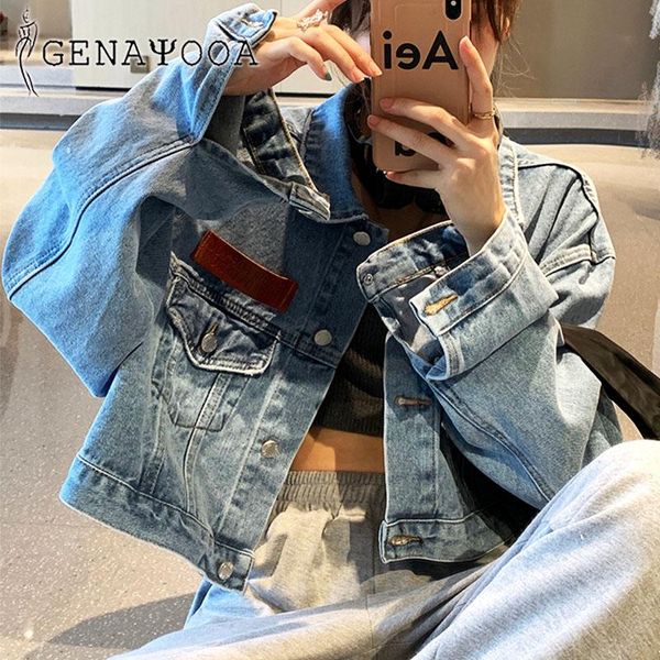 genayooa korean style coats and jackets women long sleeve casual loose demin jeans coat streetwear 2021 autumn winter women's, Black;brown
genayooa korean style coats and jackets women long sleeve casual loose demin jeans coat streetwear 2021 autumn winter women's, Black;brown