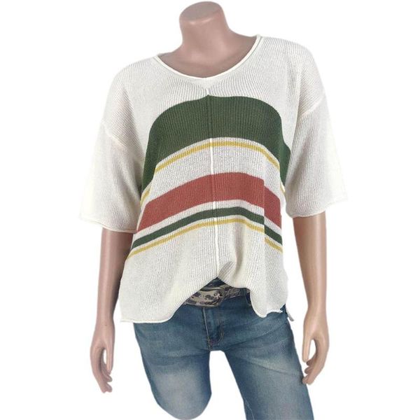 women's sweaters spring autumn v neck half sleeve color block knitted sweater loose pullover clothing femme, White;black
women's sweaters spring autumn v neck half sleeve color block knitted sweater loose pullover clothing femme, White;black