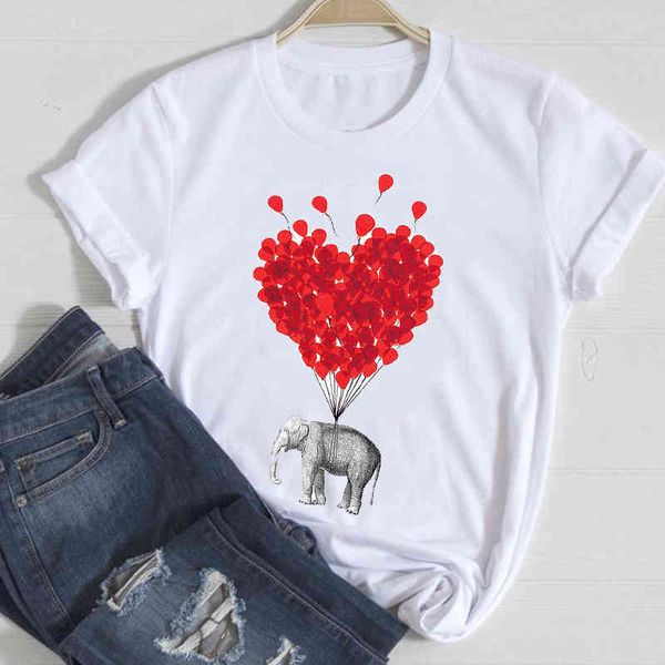 women's t-shirt t-shirts women elephant love valentine trend style 2021 spring summer clothes graphic tshirt lady print female, White
women's t-shirt t-shirts women elephant love valentine trend style 2021 spring summer clothes graphic tshirt lady print female, White
