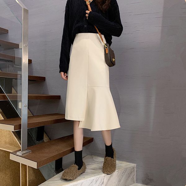skirts korean mid-length fishtail skirts spring autumn female high waist retro woolen irregular a-line women zqsw, Black
skirts korean mid-length fishtail skirts spring autumn female high waist retro woolen irregular a-line women zqsw, Black