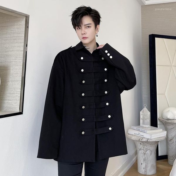 men's jackets korean streetwear fashion loose casual suit cardigan jacket men double breasted multi button design male coat, Black;brown
men's jackets korean streetwear fashion loose casual suit cardigan jacket men double breasted multi button design male coat, Black;brown