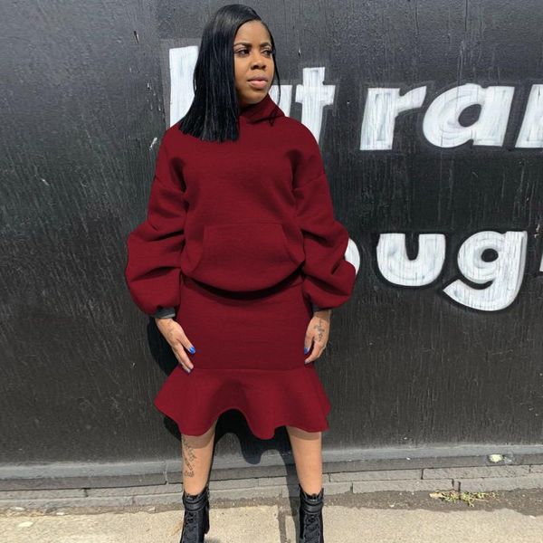 two piece dress autumn women set hoodies long lantern sleeve and ruffles patchwork midi skirts skirt high streetwear outfits, White
two piece dress autumn women set hoodies long lantern sleeve and ruffles patchwork midi skirts skirt high streetwear outfits, White