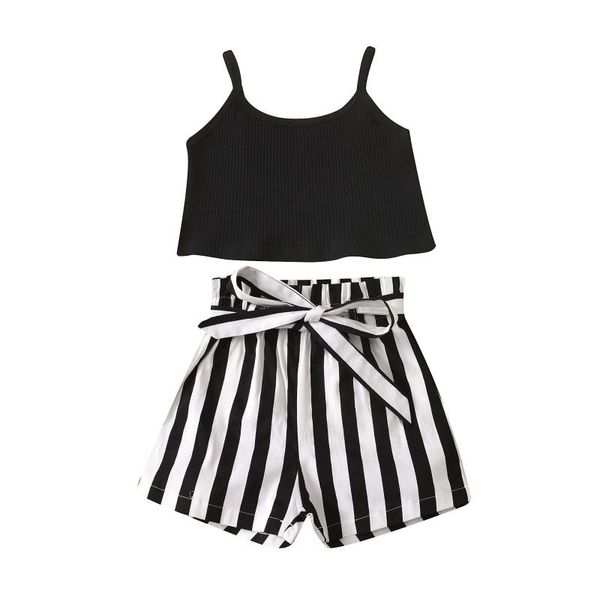 clothing sets 2 pcs infant summer outfits baby girl ribbed u-shaped neck spaghetti strap tank + belted striped pants, White
clothing sets 2 pcs infant summer outfits baby girl ribbed u-shaped neck spaghetti strap tank + belted striped pants, White