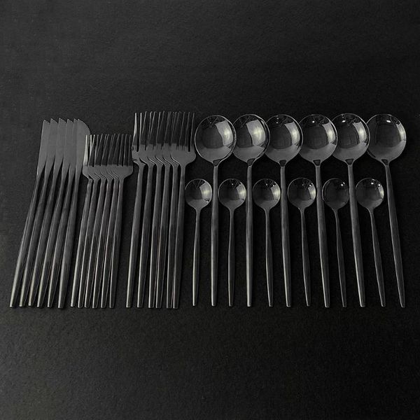 dinnerware sets 30pcs cutlery set kitchen silverware flatware mirror cute black steak tableware for party spoon fork knife
dinnerware sets 30pcs cutlery set kitchen silverware flatware mirror cute black steak tableware for party spoon fork knife
