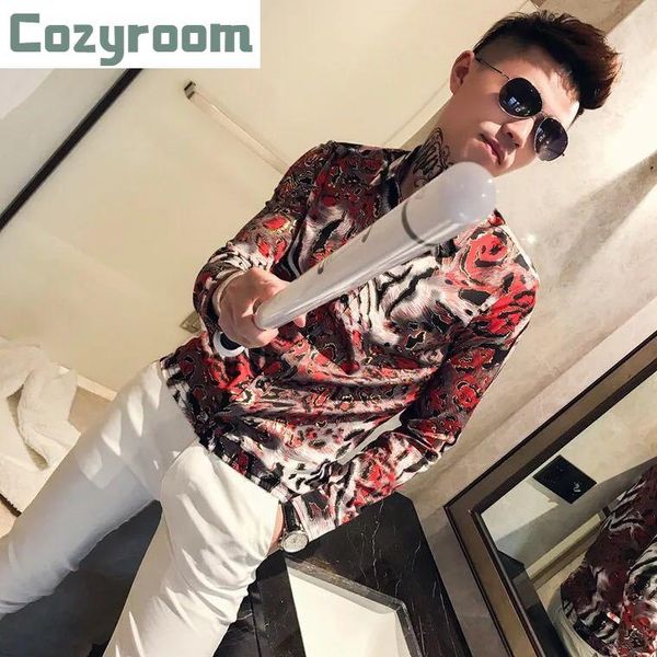 men's casual shirts spring fashion tide men dress korean slim flower shirt beach male long sleeve nightclub hair stylist clothing, White;black
men's casual shirts spring fashion tide men dress korean slim flower shirt beach male long sleeve nightclub hair stylist clothing, White;black