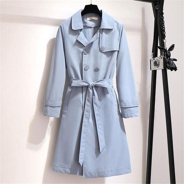 women's trench coats 2021 autumn women fashion double-breasted elegant windbreaker with belt female outerwear large size 5xl 6xl m314, Tan;black
women's trench coats 2021 autumn women fashion double-breasted elegant windbreaker with belt female outerwear large size 5xl 6xl m314, Tan;black