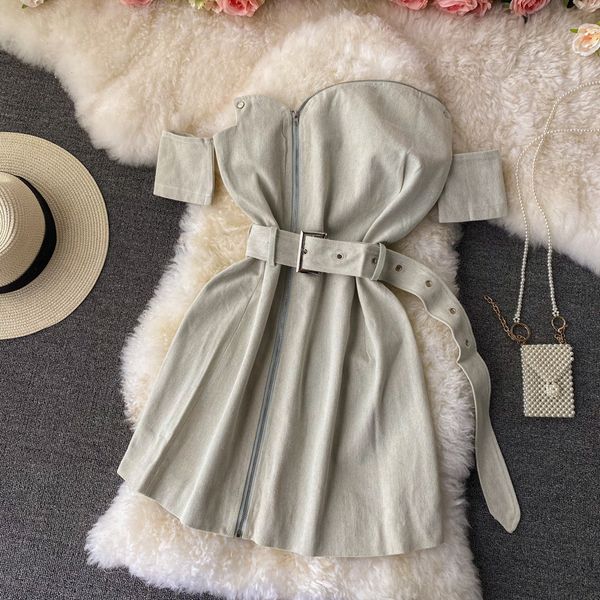 summer plus size off the shoulder strapless denim dress women mini casual slim slash neck jeans vestido feminino retro 210429, Black;gray
summer plus size off the shoulder strapless denim dress women mini casual slim slash neck jeans vestido feminino retro 210429, Black;gray