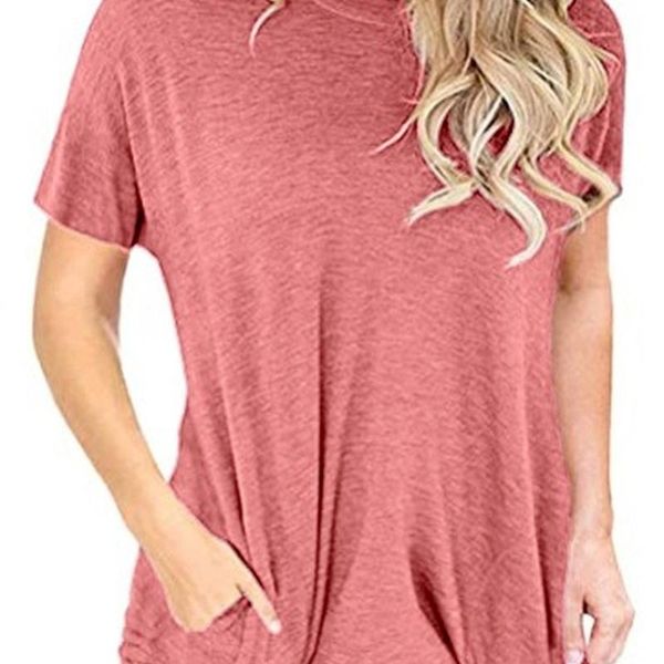 women's t-shirt 2021 spring and summer round neck loose bat short sleeve pocket decorative clothes women plus size, White
women's t-shirt 2021 spring and summer round neck loose bat short sleeve pocket decorative clothes women plus size, White