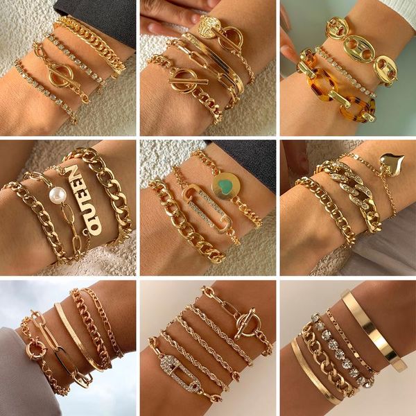 charm bracelets ingesight.z flat blade snake chain crystal rhinestones bracelet bangles sequins pendant heart letter pearl set jewelry, Golden;silver
charm bracelets ingesight.z flat blade snake chain crystal rhinestones bracelet bangles sequins pendant heart letter pearl set jewelry, Golden;silver