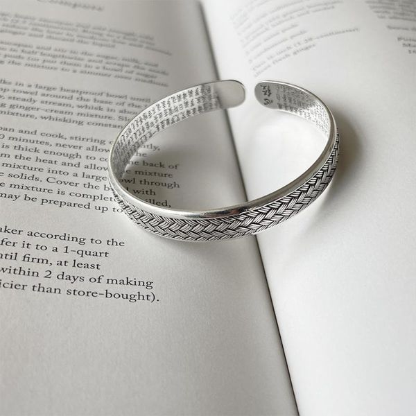 bangle weaving ethnic style retro buddhist heart sutra white bronze bracelet six words truth opening lovers scripture, Black
bangle weaving ethnic style retro buddhist heart sutra white bronze bracelet six words truth opening lovers scripture, Black