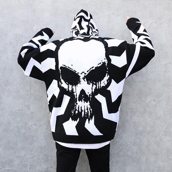 men's sweaters autumn winter men skulls oversized sweater punk hip hop pull homme women plus size pullover warm knitted korean clothes, White;black
men's sweaters autumn winter men skulls oversized sweater punk hip hop pull homme women plus size pullover warm knitted korean clothes, White;black
