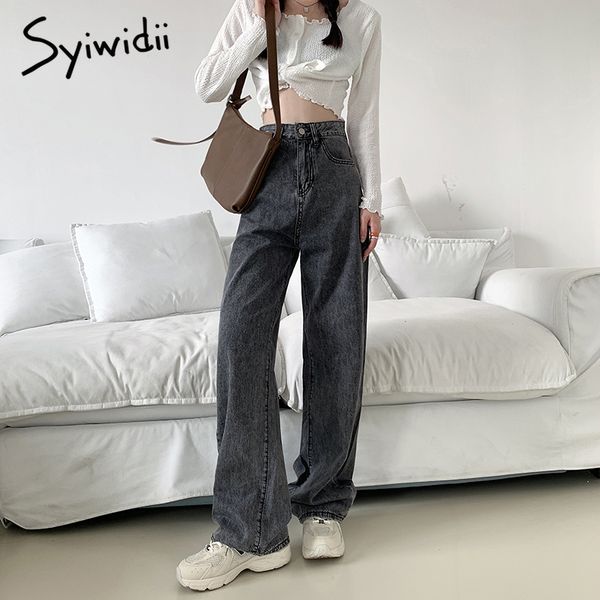 syiwidii gray jeans for women straight full length denim pants high waist trousers blue baggy wide leg mom clothes bottom 210417
syiwidii gray jeans for women straight full length denim pants high waist trousers blue baggy wide leg mom clothes bottom 210417